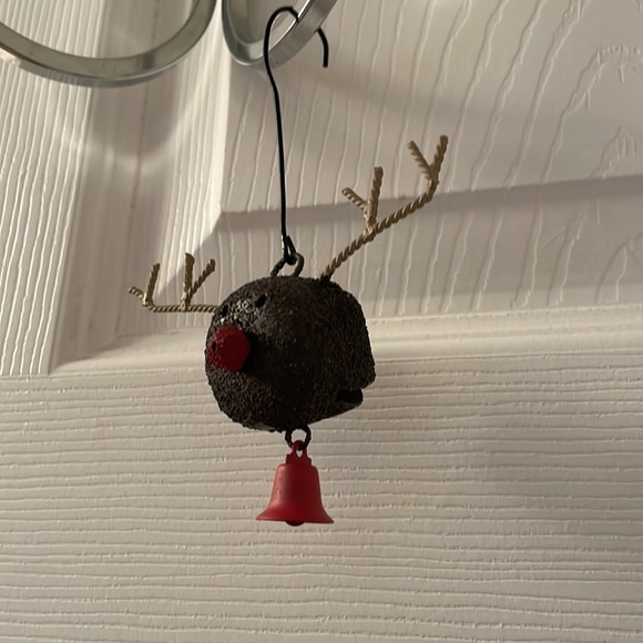 Metal Bell Reindeer Christmas Ornament with Antlers - Picture 2 of 8